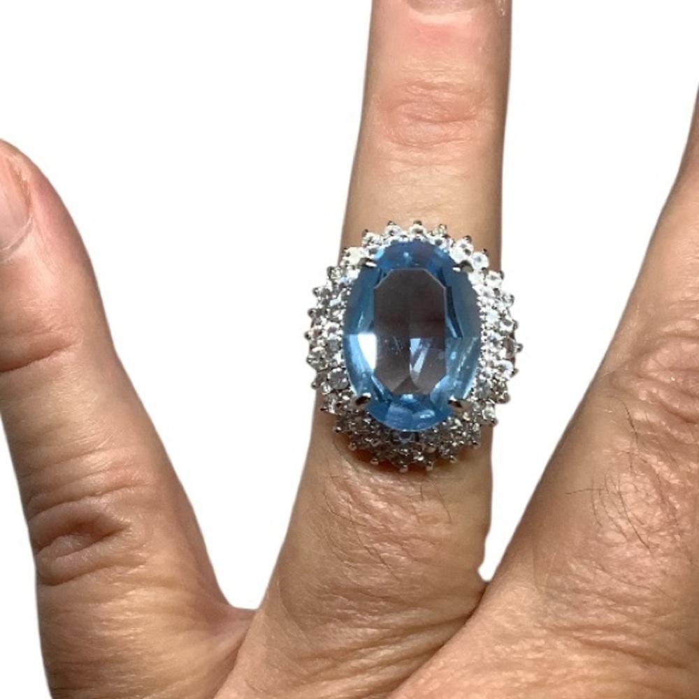 Blue and gold plated Women's Ring